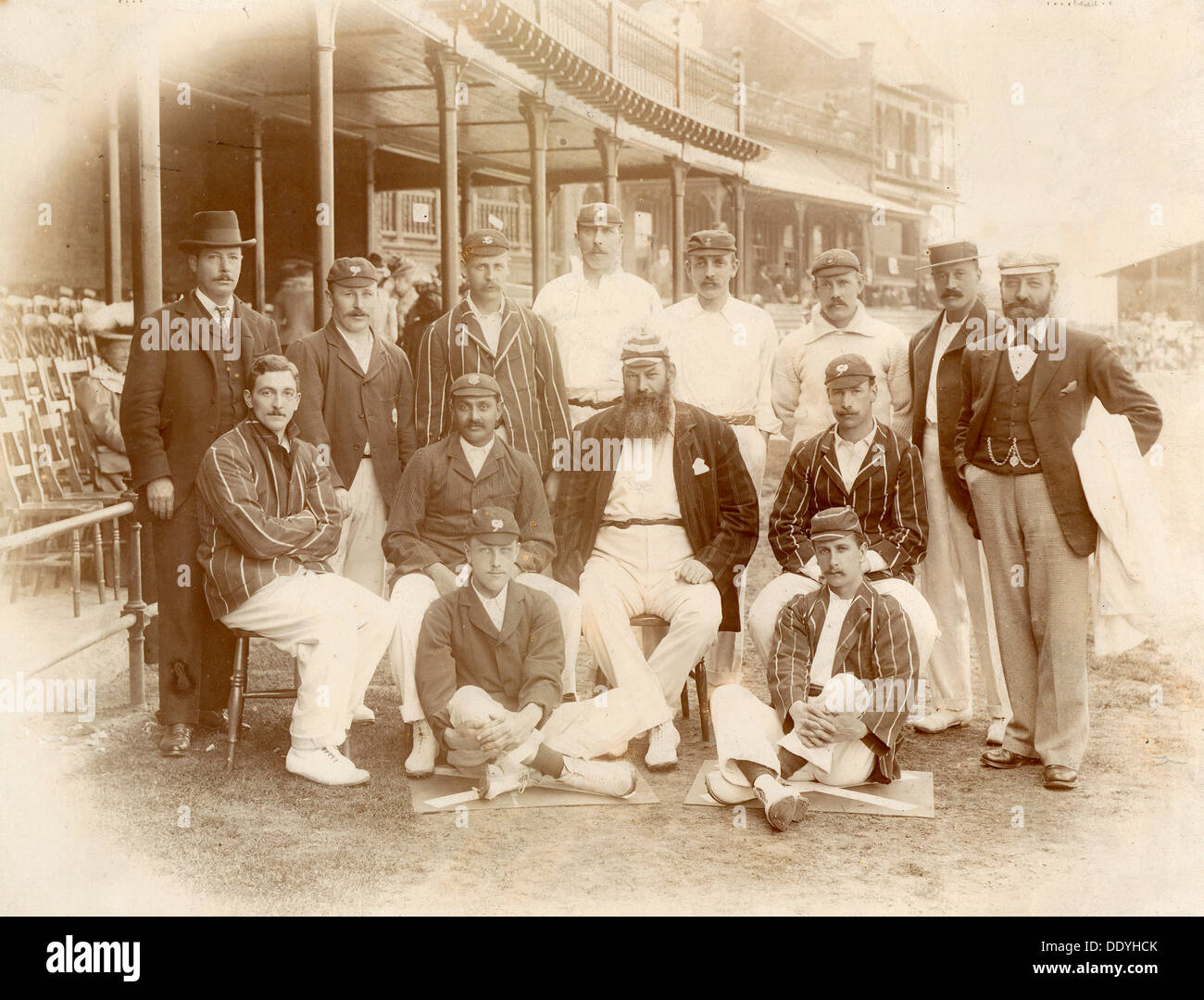 English cricket team, Trent Bridge cricket ground, Nottingham, Nottinghamshire, 1899. Artist: Unknown Stock Photo