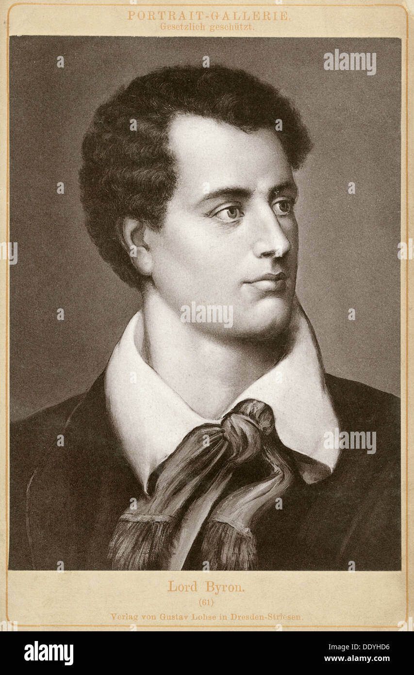 Lord Byron, English Romantic poet, c1813. Artist: Unknown Stock Photo