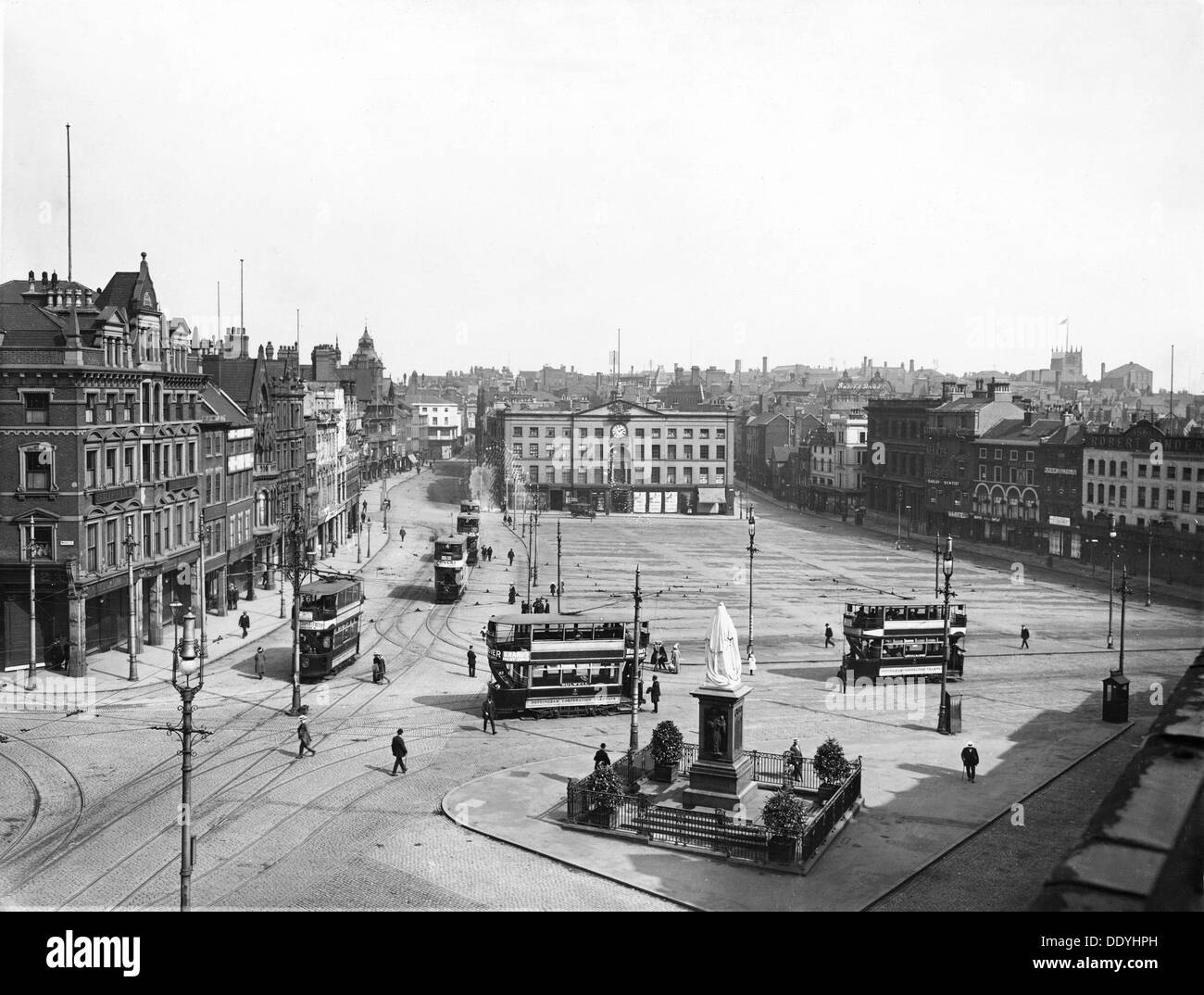Market Place, east aspect, Nottingham, Nottinghamshire, 1912-1913. Artist: Henson & Co Stock Photo