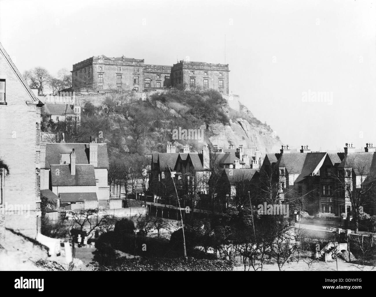 Nottingham Castle west front from the Park, Nottinghamshire, c1910(?). Artist: Unknown Stock Photo