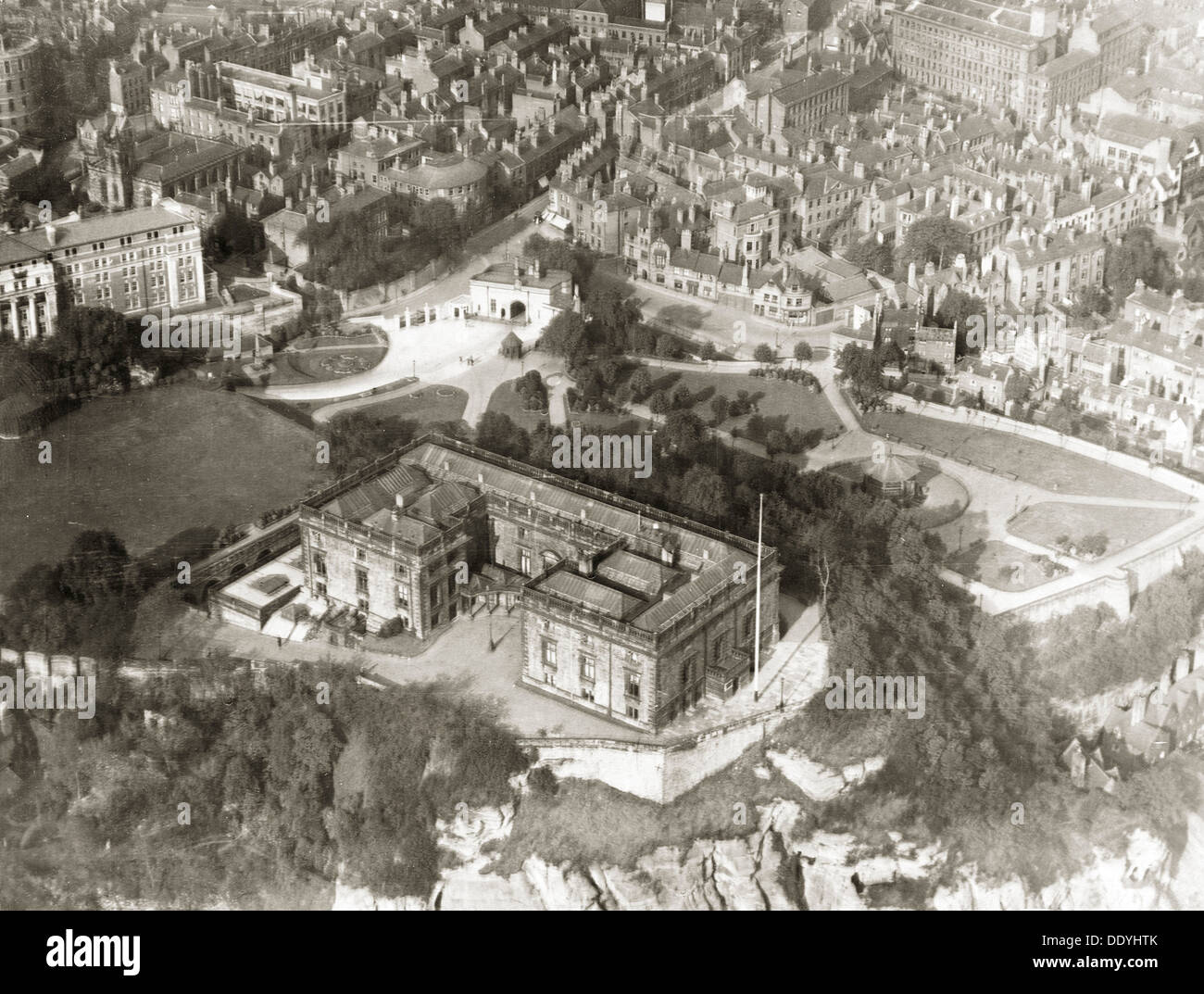 Nottingham Castle, Nottinghamshire, c1927. Artist: Surrey Flying Services Stock Photo
