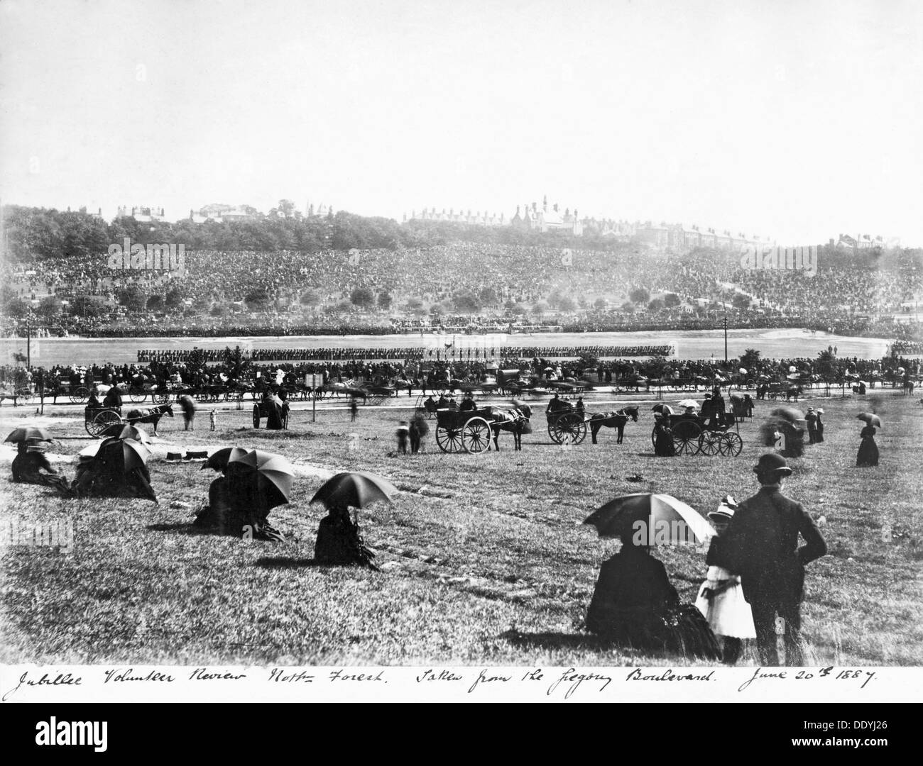 Queen Victoria's Golden Jubilee Celebrations, Nottingham, Nottinghamshire, 20th June 1887. Artist: AW Bird Stock Photo