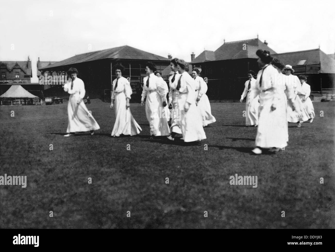 England women's cricket team, Trent Bridge Cricket Ground, Nottingham, Nottinghamshire, pre-1914. Artist: Unknown Stock Photo