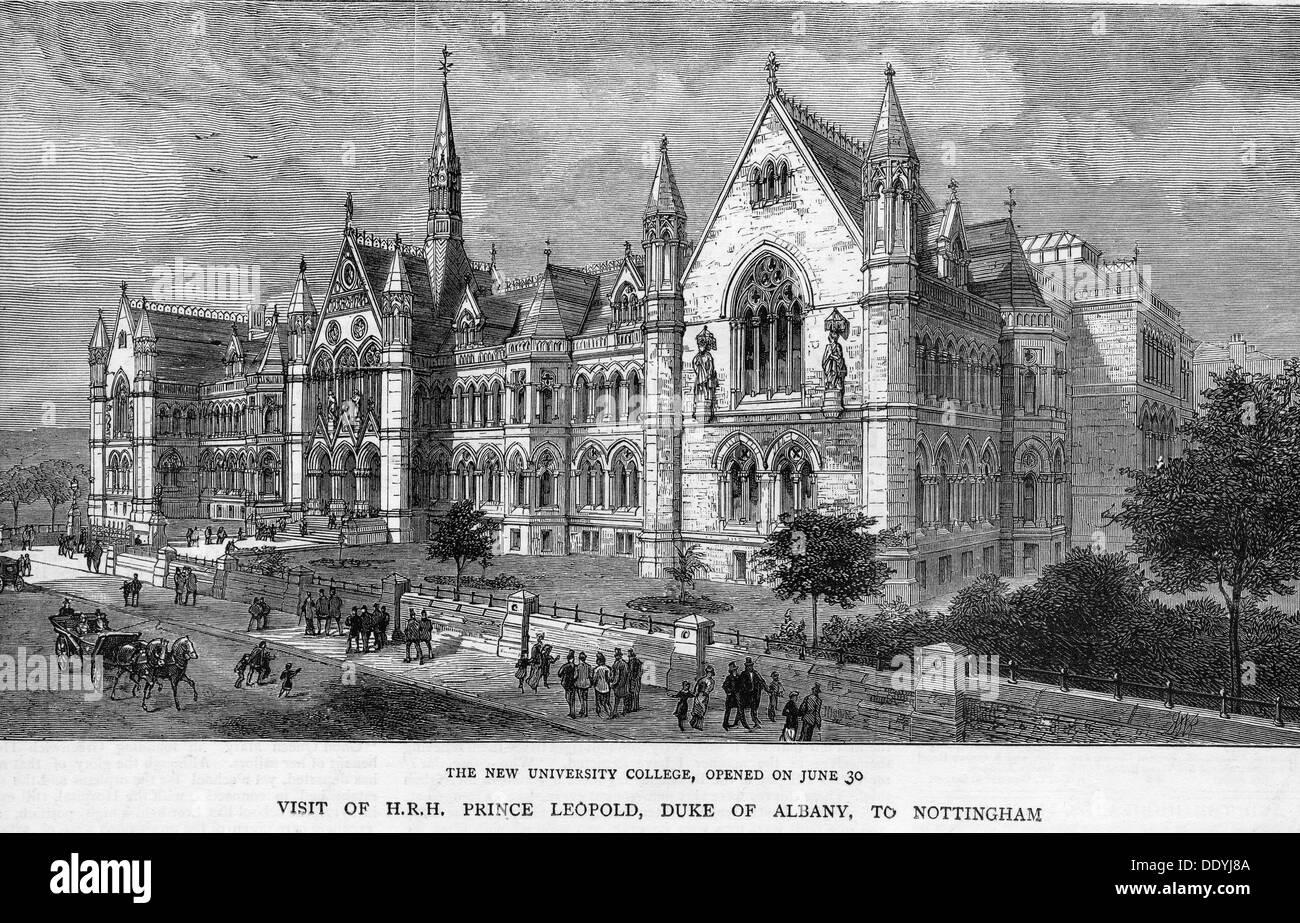 The opening of the University College, Nottingham, by Prince Leopold, Duke of Albany, 1881. Artist: Unknown Stock Photo