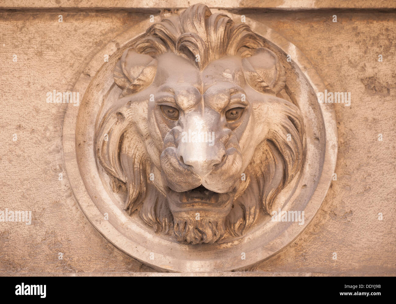 Italian Lion head stone carving Stock Photo Alamy