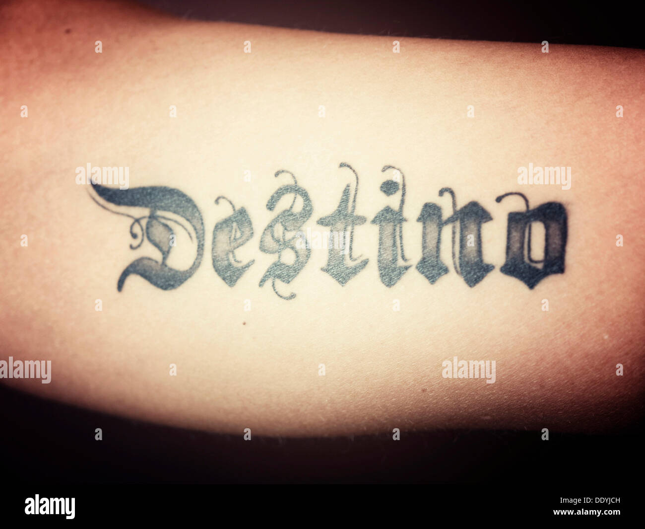 Tattoo 'Destino', destiny Stock Photo