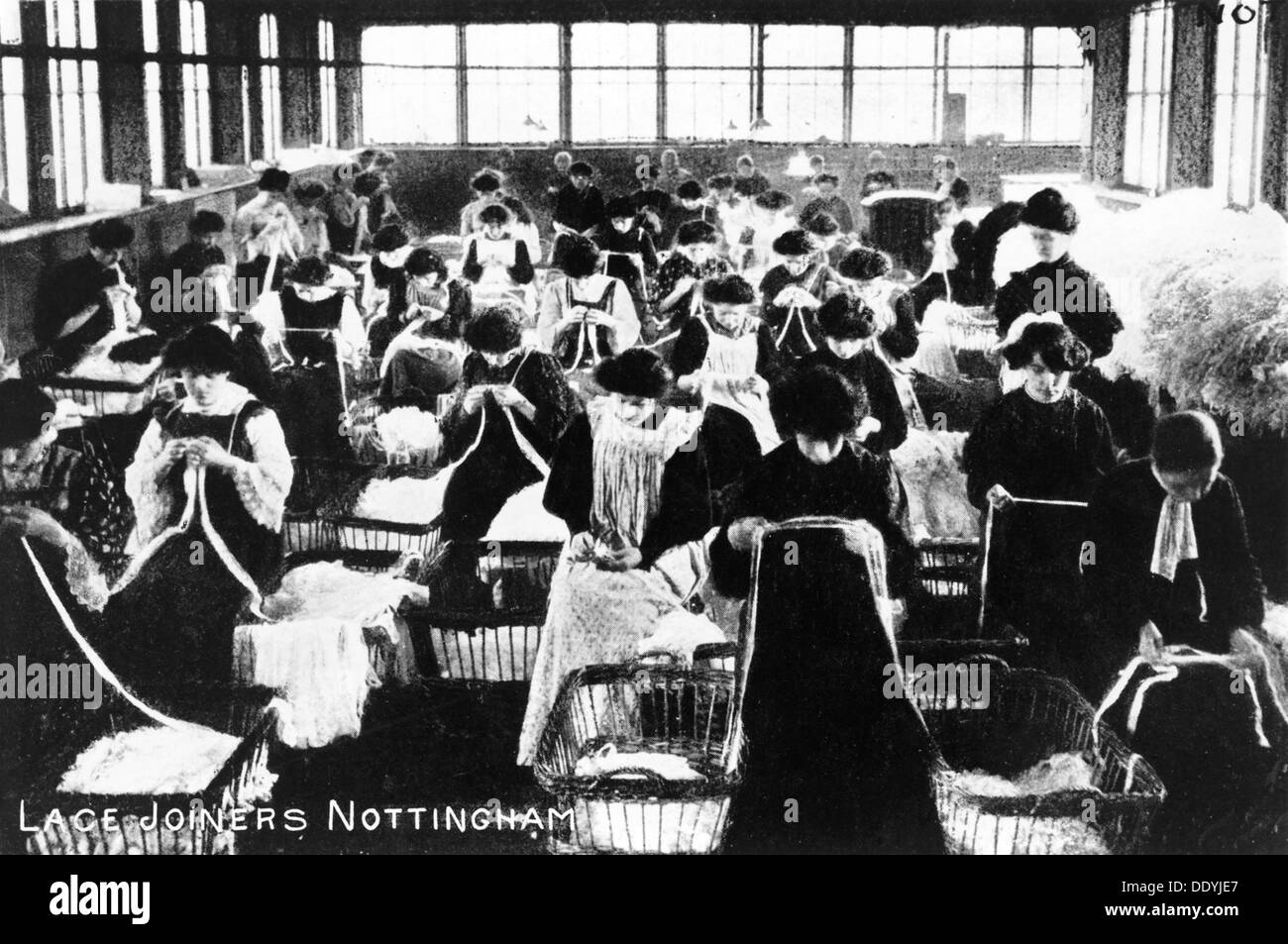 Women lace joiners, Nottingham, Nottinghamshire, c1904. Artist: Unknown Stock Photo