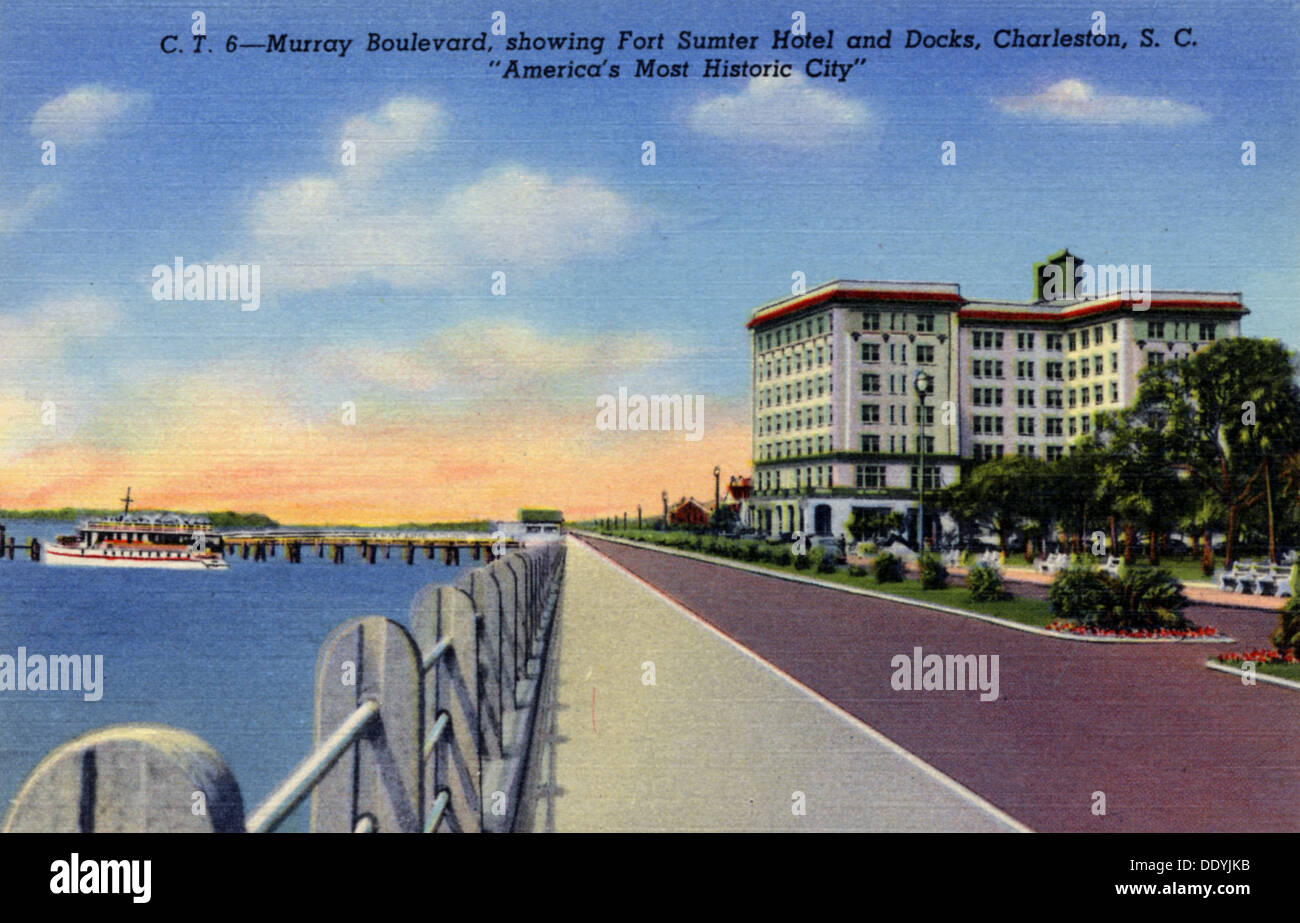 Murray Boulevard, Charleston, South Carolina, 1940. Artist Unknown