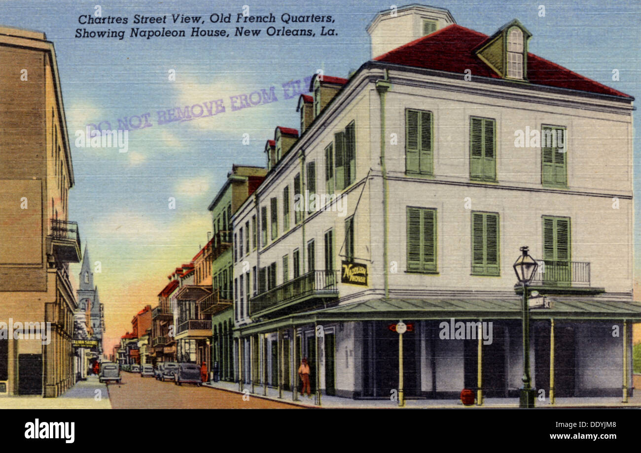Chartres Street, old French Quarter, New Orleans, Louisiana, USA, 1940. Artist: Unknown Stock Photo