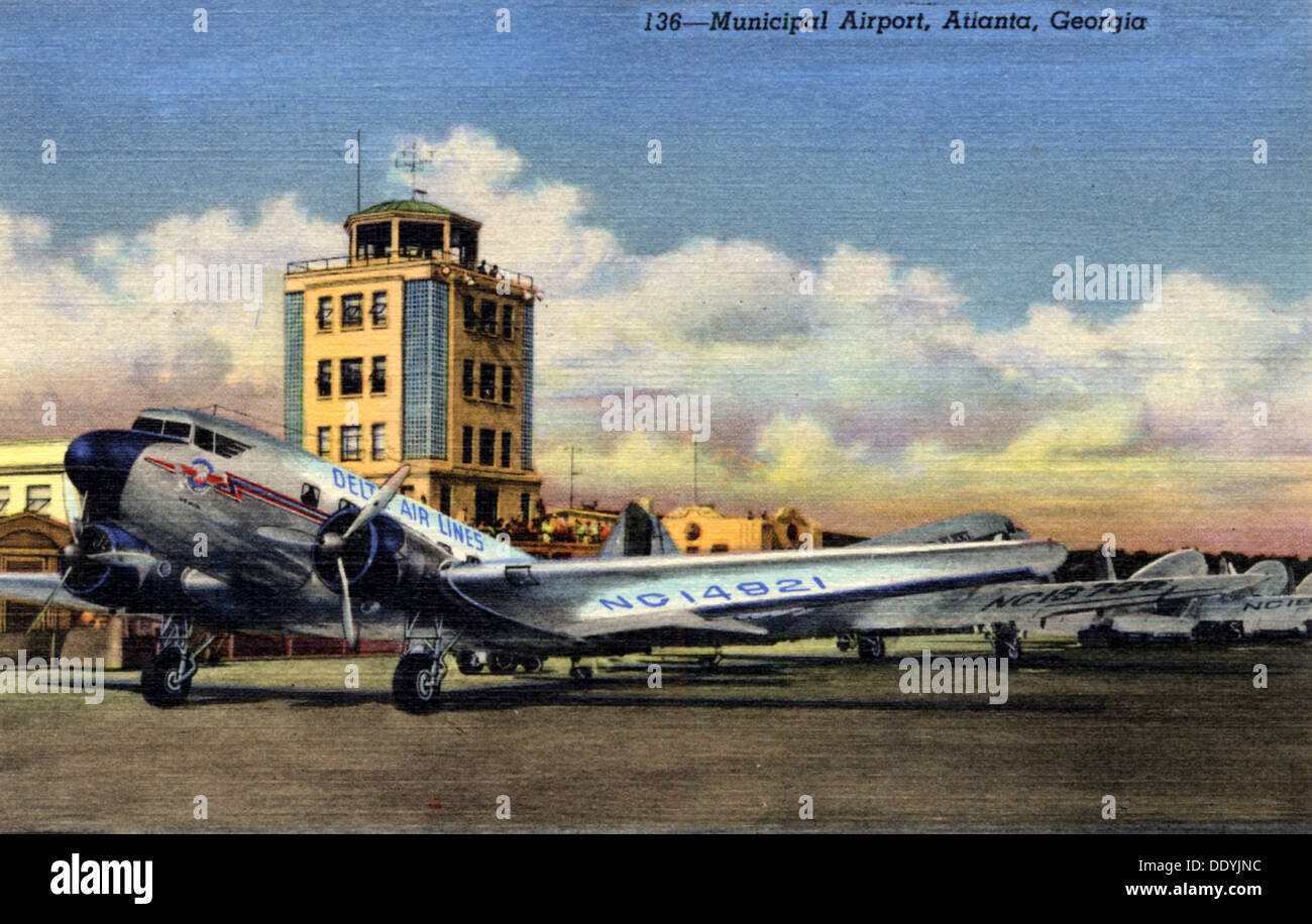 Municipal Airport, Atlanta, Georgia, USA, 1940. Artist: Unknown Stock Photo