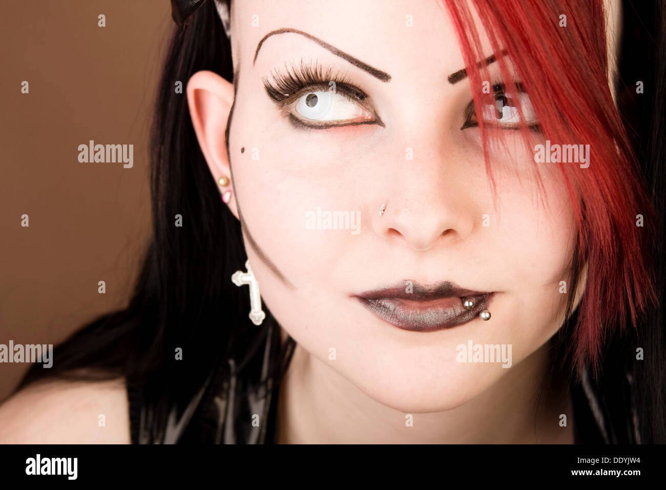 Woman White Streak Hair Stock Photos Woman White Streak Hair