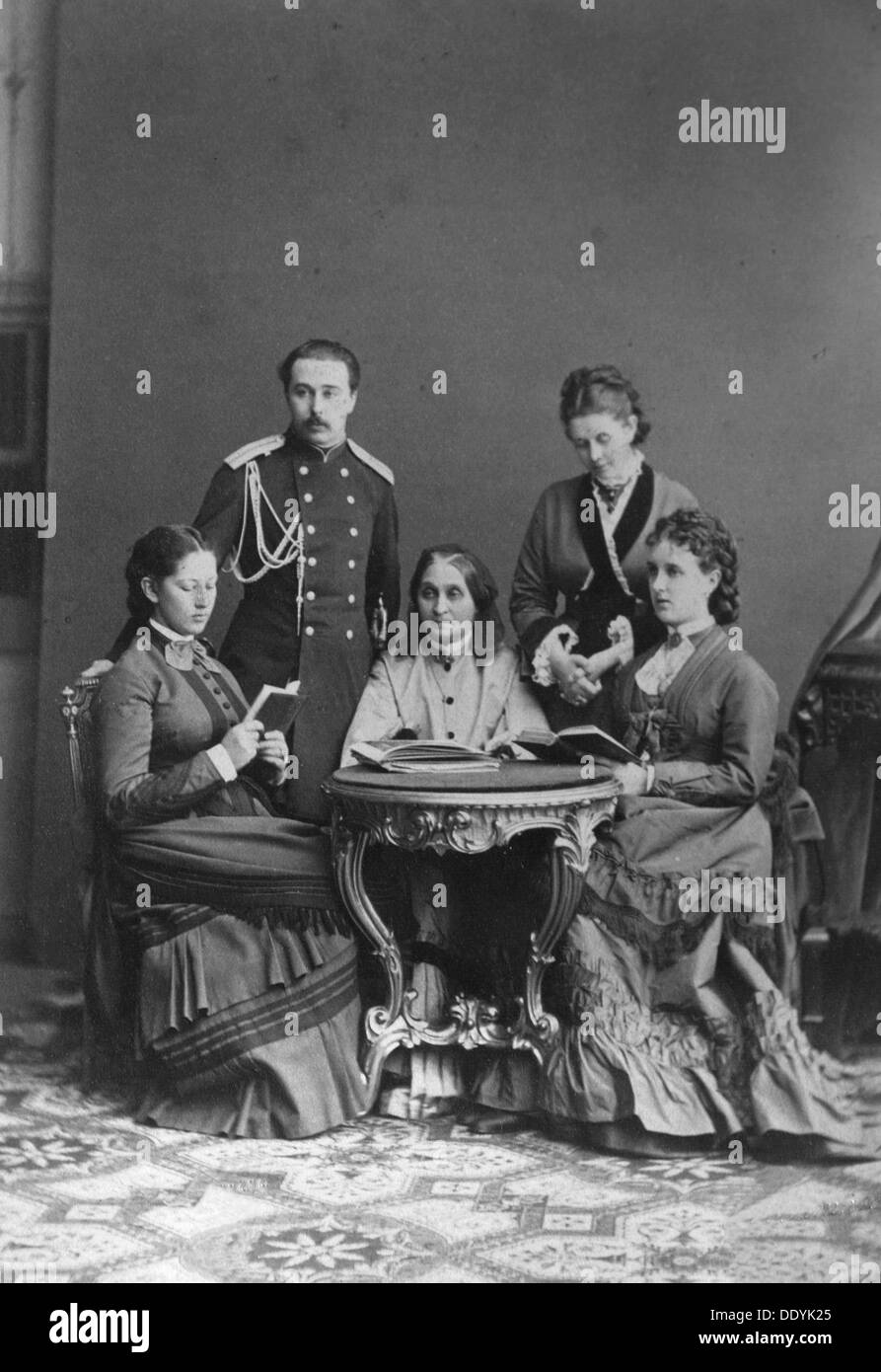 Count Sergei Sheremetev and Countess Ekaterina Sheremeteva and family, 1870s. Artist: Anon Stock Photo