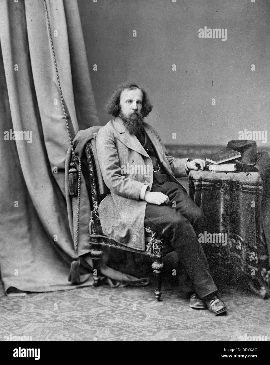 Dmitri Mendeleev, Russian chemist, c1880-c1882.  Artist: Andrei Osipovich Karelin Stock Photo