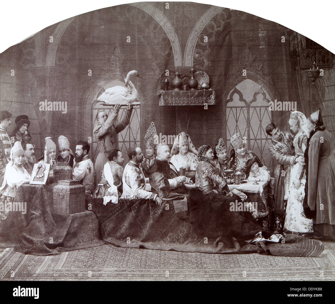 Boyar's (nobleman's) wedding, Russia, c1883-c1884. Artist: Andrei Osipovich Karelin Stock Photo