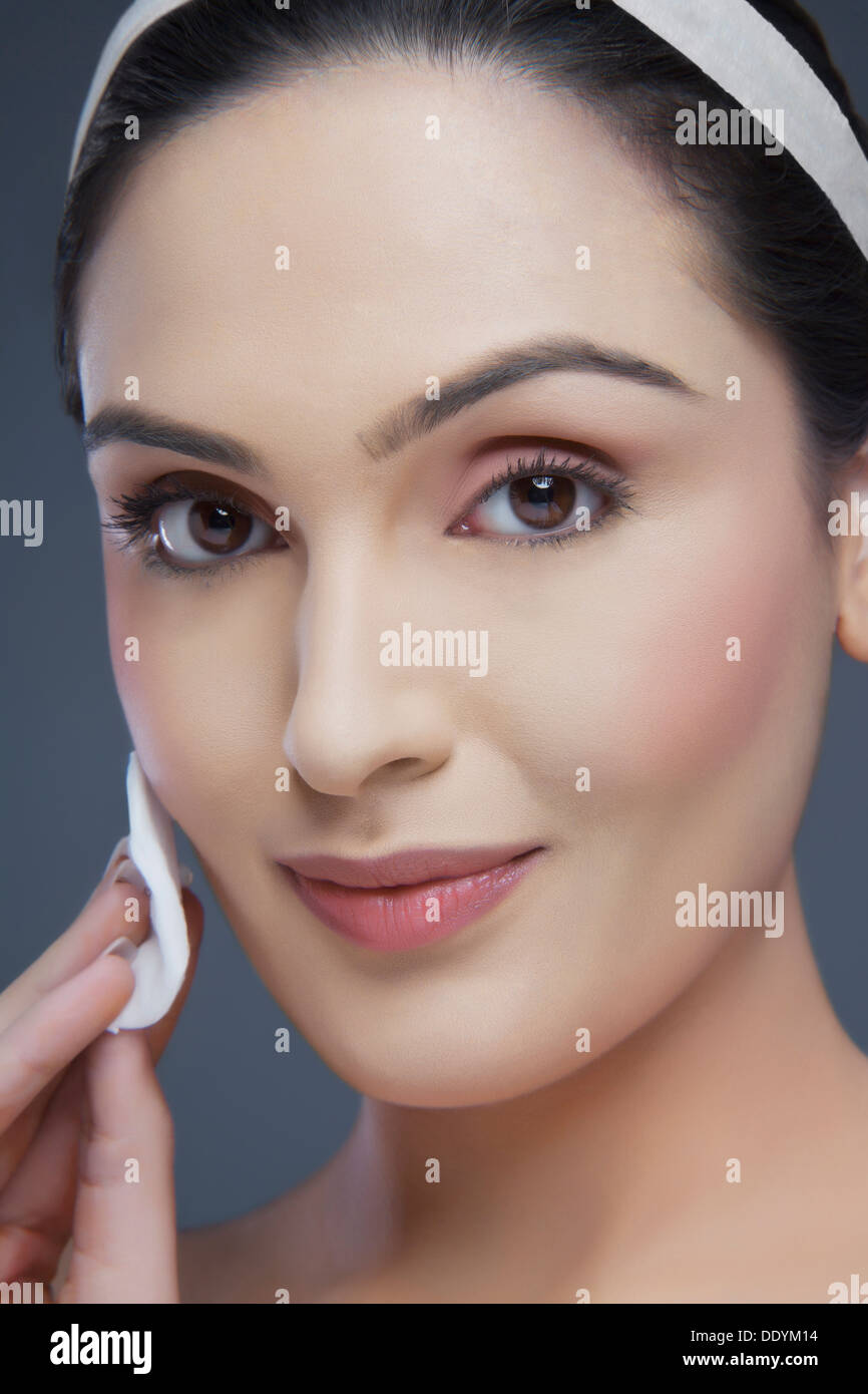 Woman cleansing face hi-res stock photography and images - Alamy