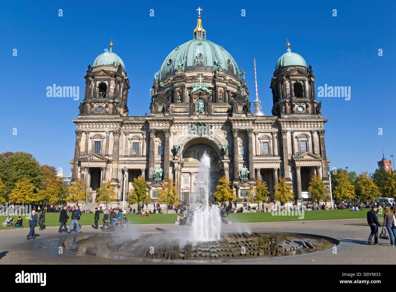 Berlin Cathedral with fountain, Museumsinsel, UNESCO World Heritage Site, Berlin Stock Photo