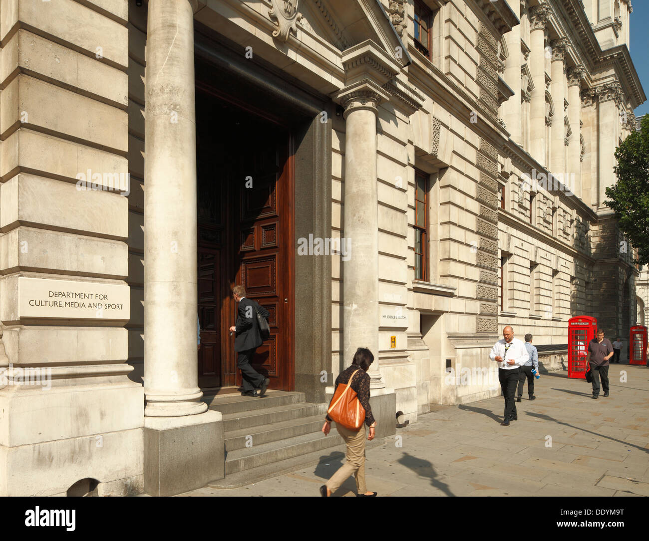 The HM Revenue & Customs Office, and the Department for Culture Media & Sport, Whitehall, London. Stock Photo