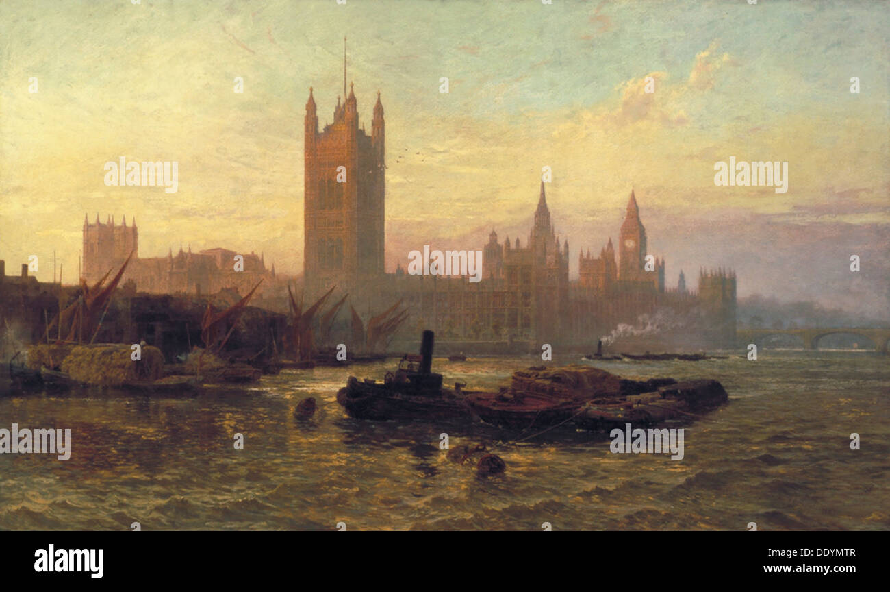 'The Palace of Westminster', 1892. Artist: George Vicat Cole Stock Photo