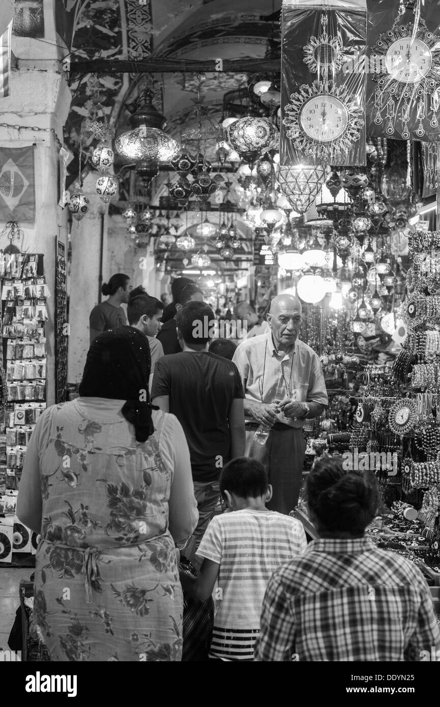 Shoppers inside the Grand Bazaar Istanbul. Stock Photo