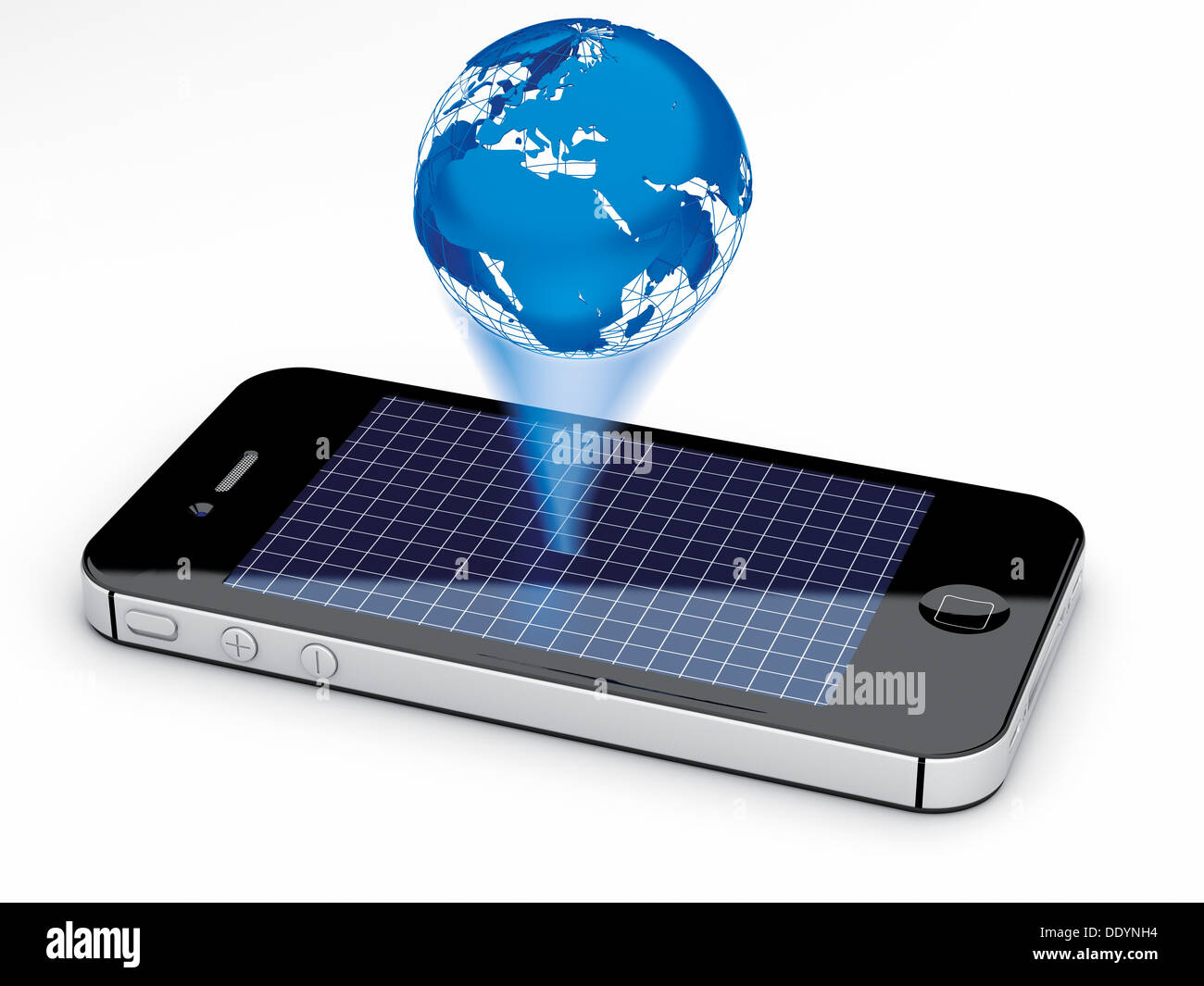 An IPhone with a globe Stock Photo Alamy