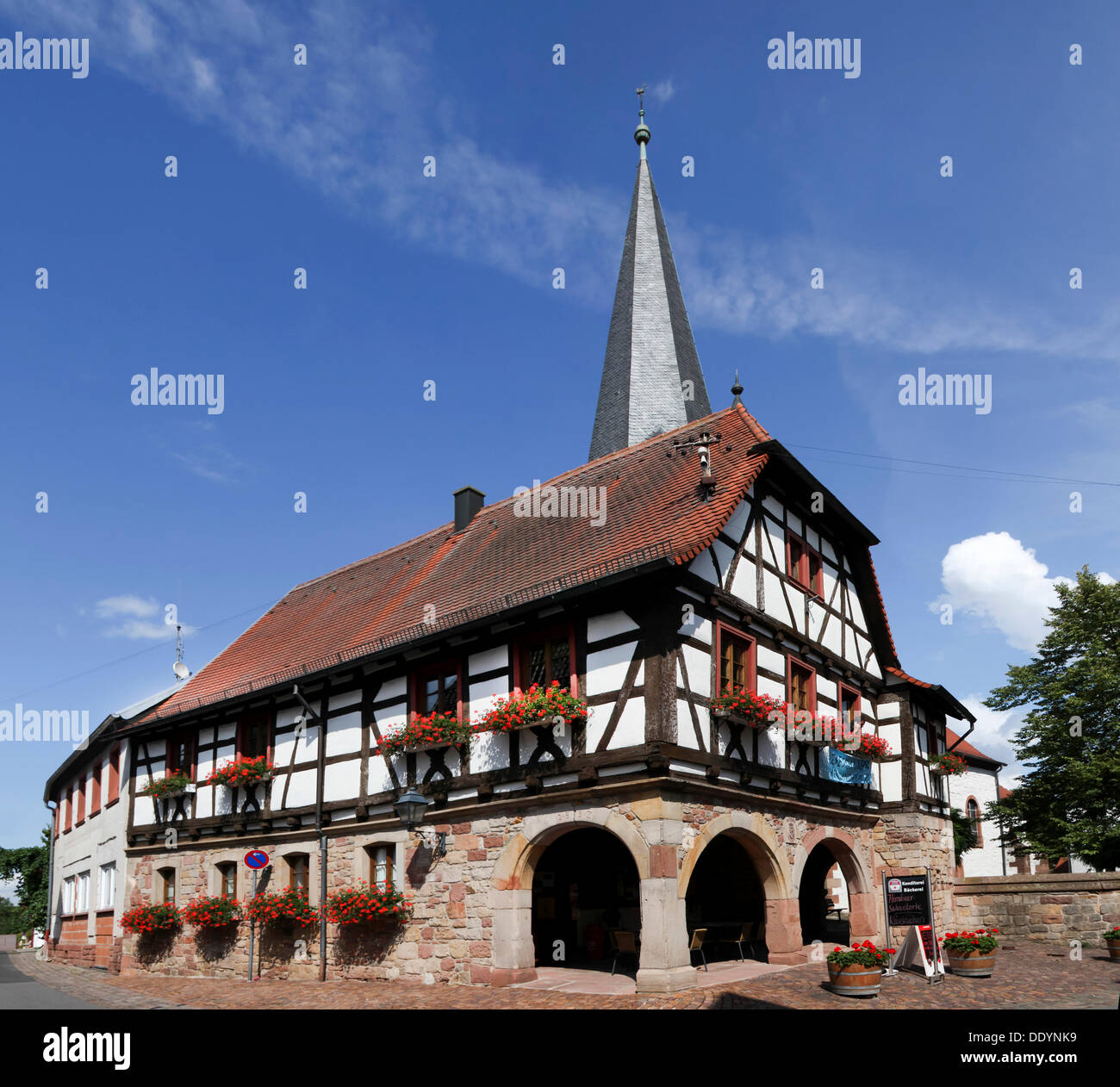 Historic town hall of Heuchelheim, Southern Palatinate region, Palatinate, Rhineland-Palatinate Stock Photo