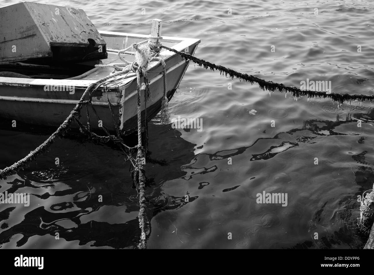 Small fishing boat Black and White Stock Photos & Images - Alamy