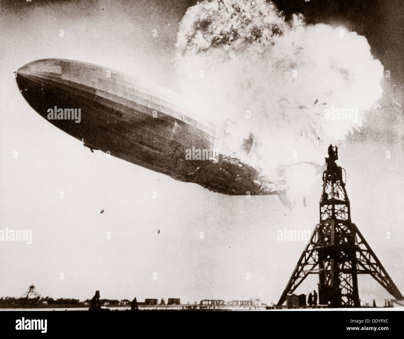 The German airship 'Hindenburg' blows up, Lakehurst, New Jersey, USA, 6