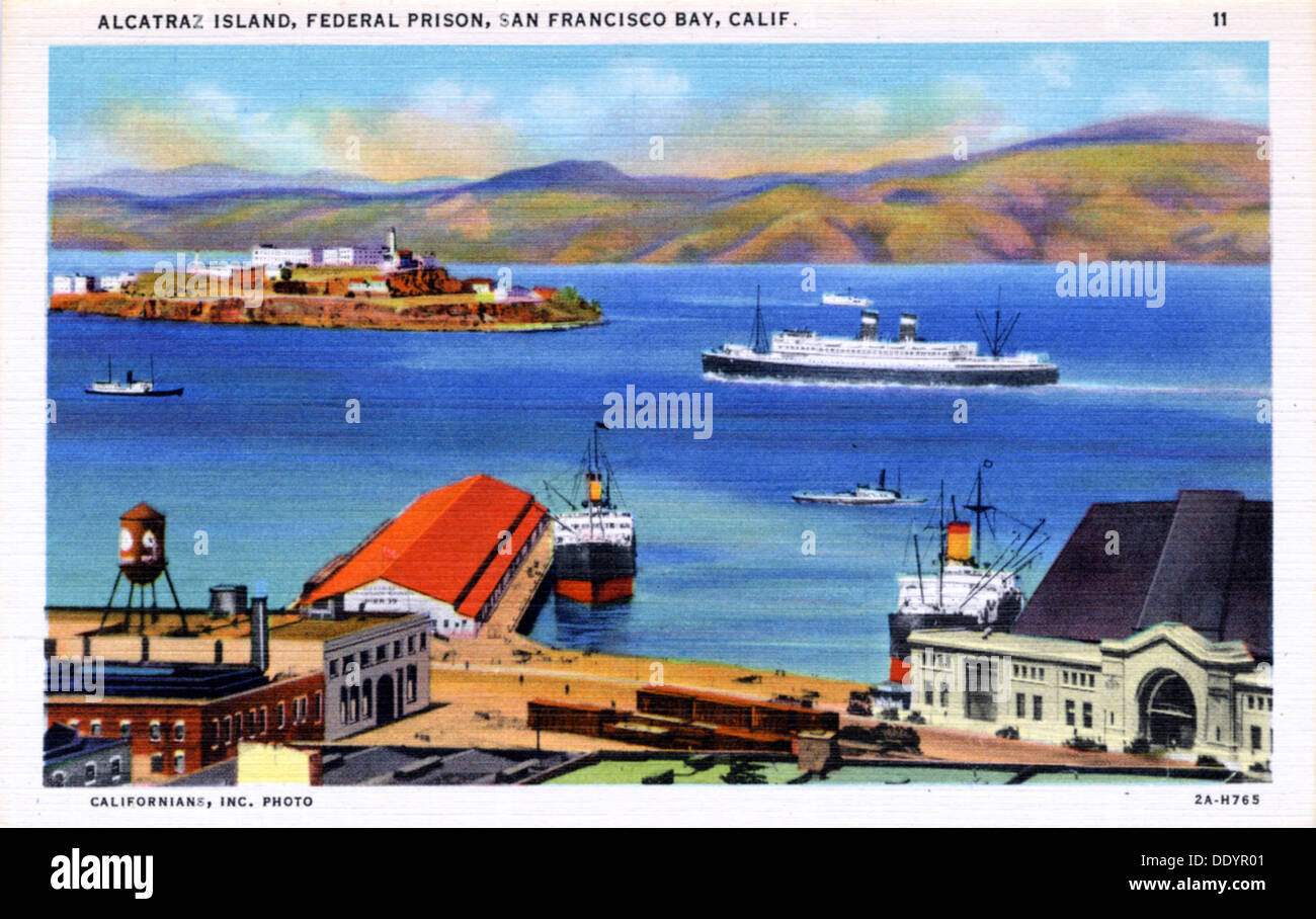 Alcatraz Island, San Francisco Bay, California, USA, 1932. Artist: Unknown Stock Photo