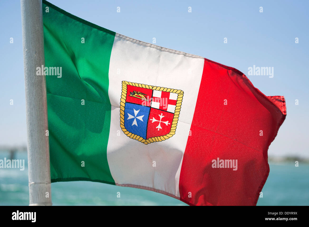 Italy - Civil Ensign - Merchant & Courtesy Flag Stock Photo