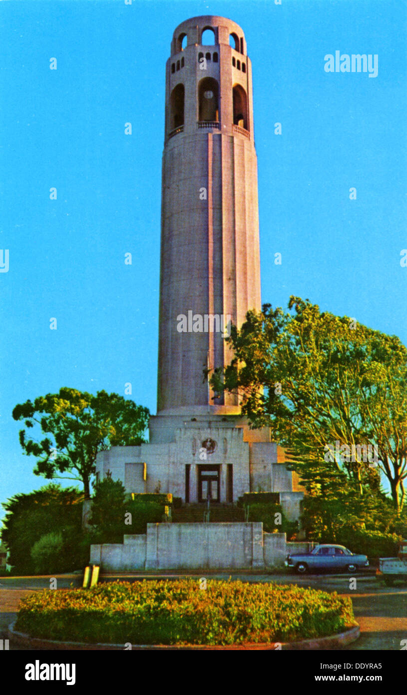 Coit Tower, Telegraph Hill, San Francisco, California, USA, 1957. Artist: Unknown Stock Photo