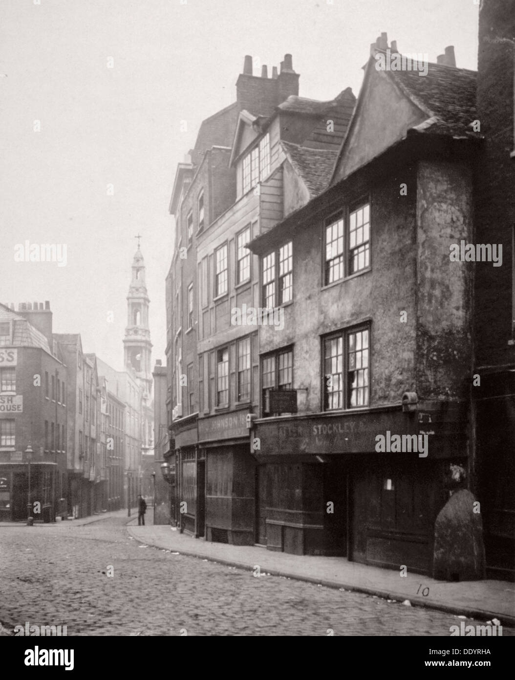 View of houses in Drury Lane, Westminster, London, 1876. Artist