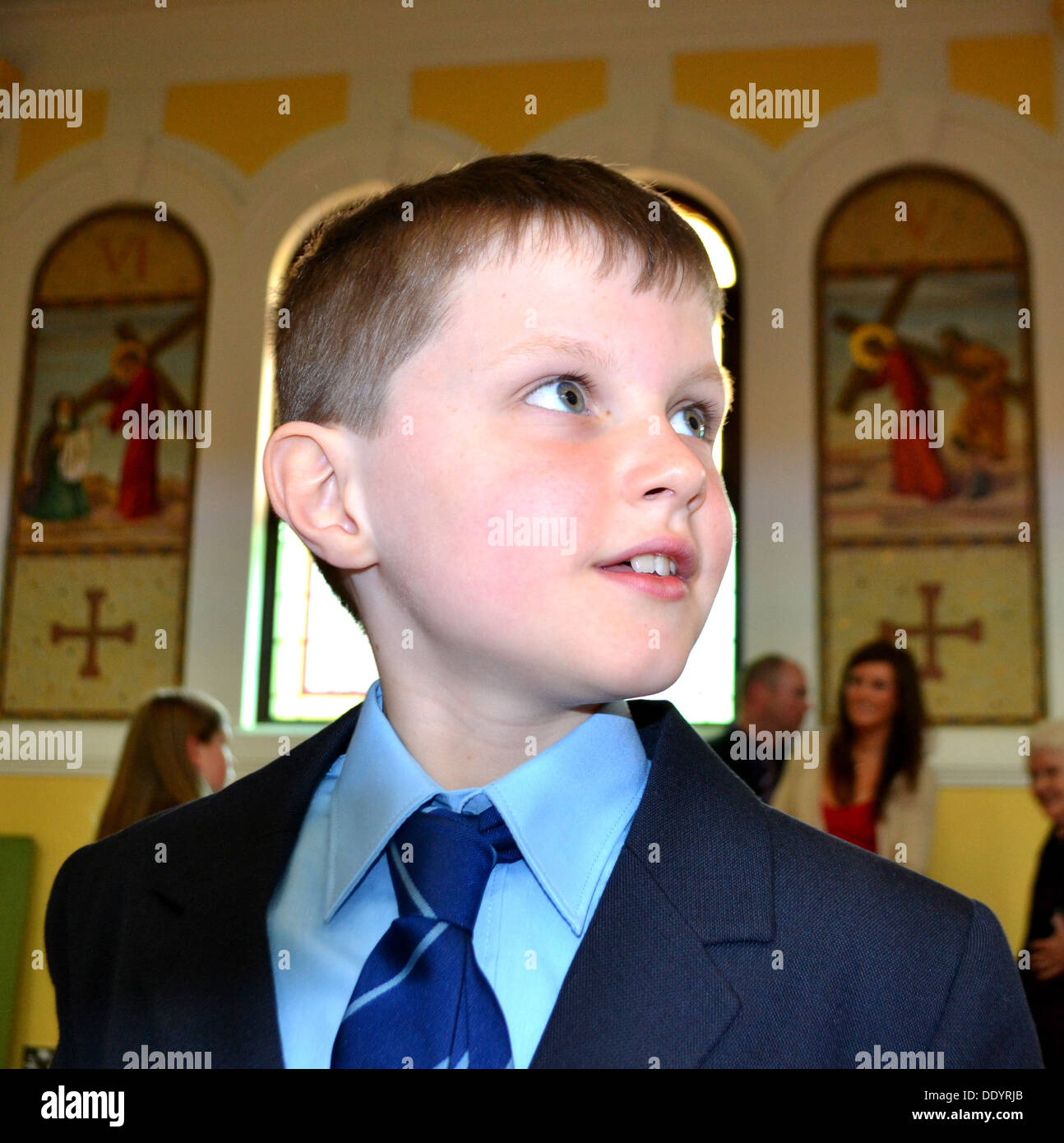 First Holy Communion day in Ireland Stock Photo