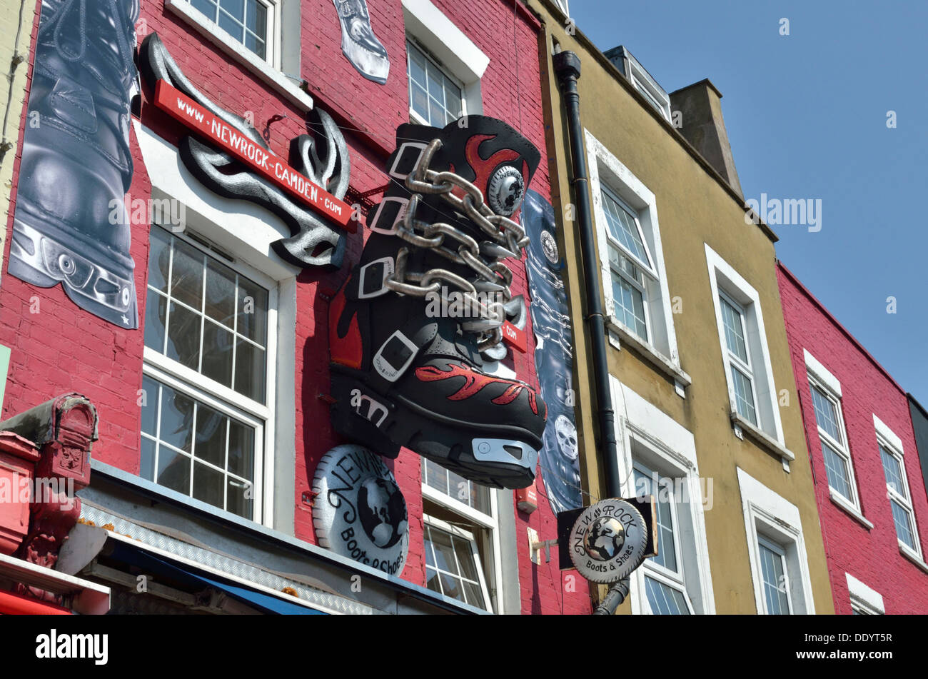 New Rock Store shoe shop in Camden Town, London, UK. Stock Photo