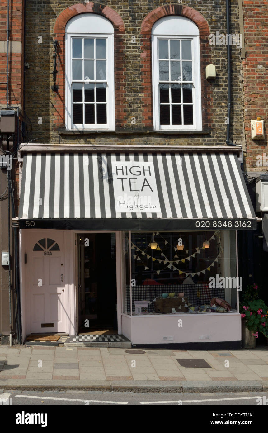 High Tea of Highgate tea shop in Highgate Village, London, UK Stock