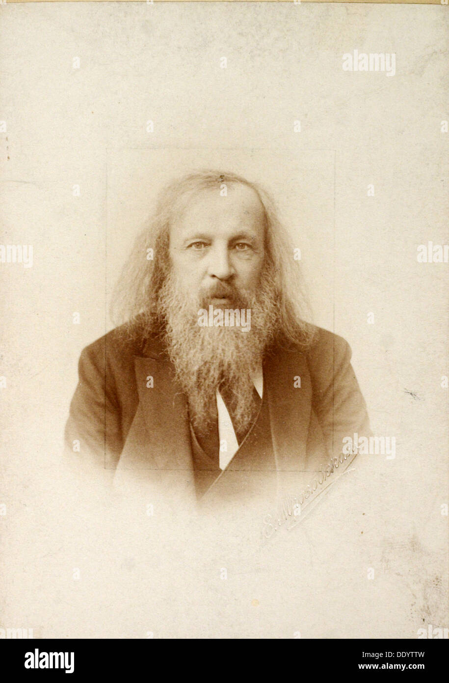 Dmitri Mendeleev, Russian chemist, c1890-c1907(?). Artist: Unknown Stock Photo