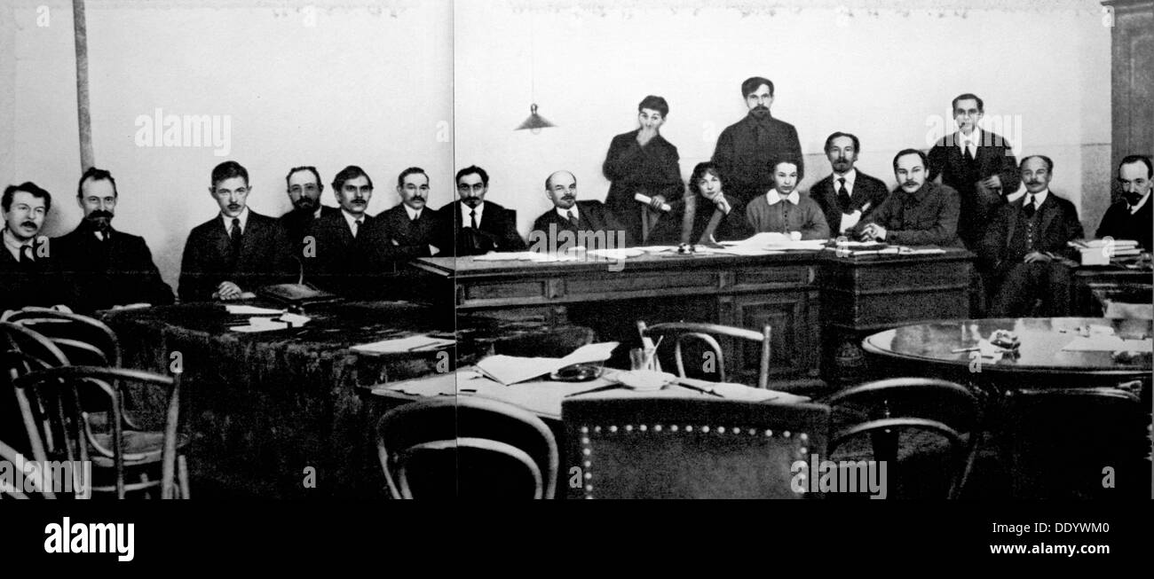 The Council of the People's Commissars, Russia, c1917-c1918.  Artist: Anon Stock Photo