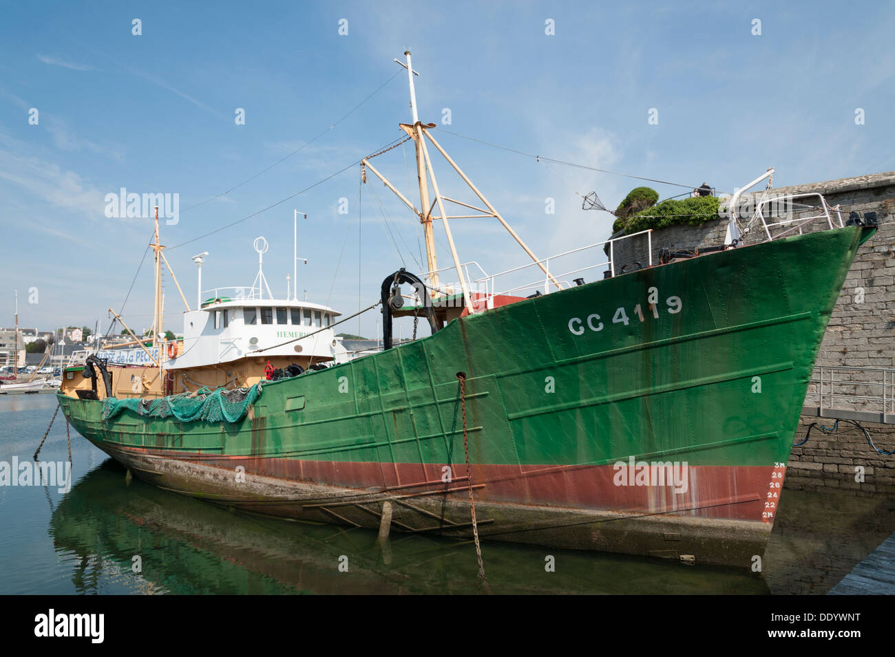 The Trawler Hemerica moored at the fishing museum at Concarneau Brittany France Stock Photo