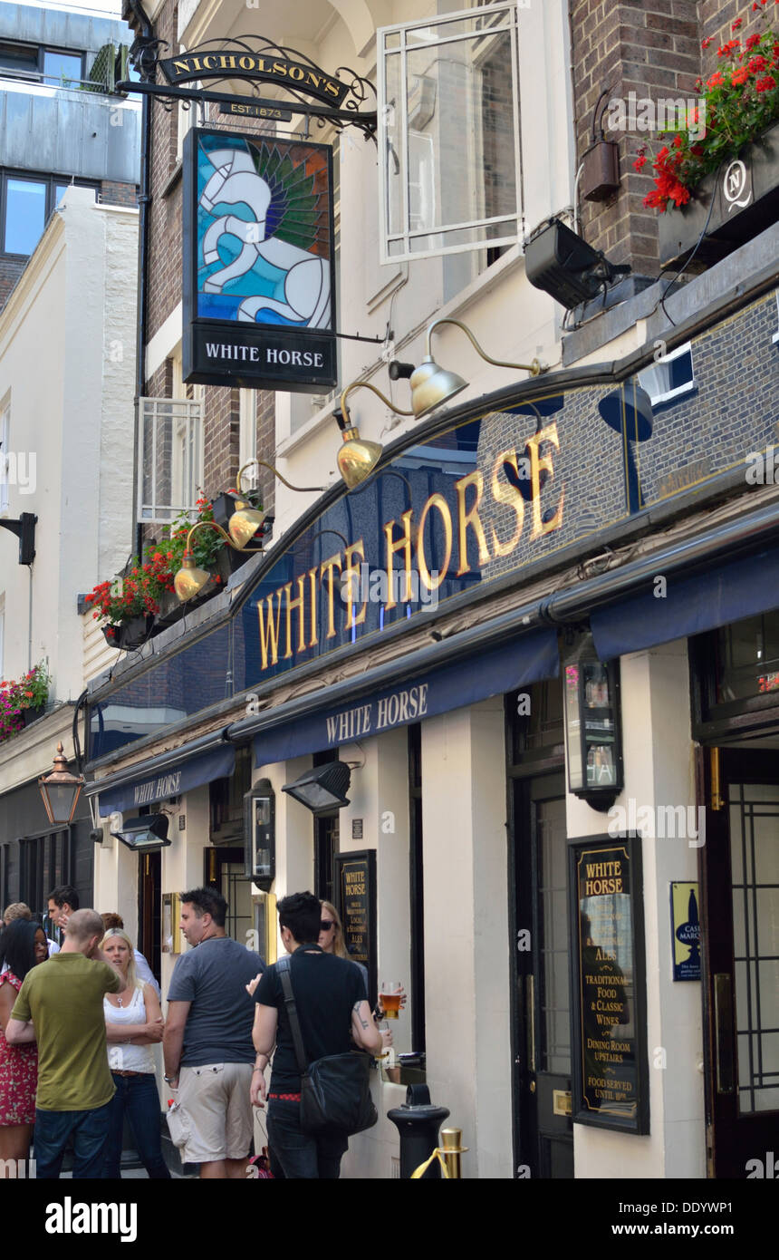 The White Horse pub in Newburgh Street, Soho, London, UK. Stock Photo