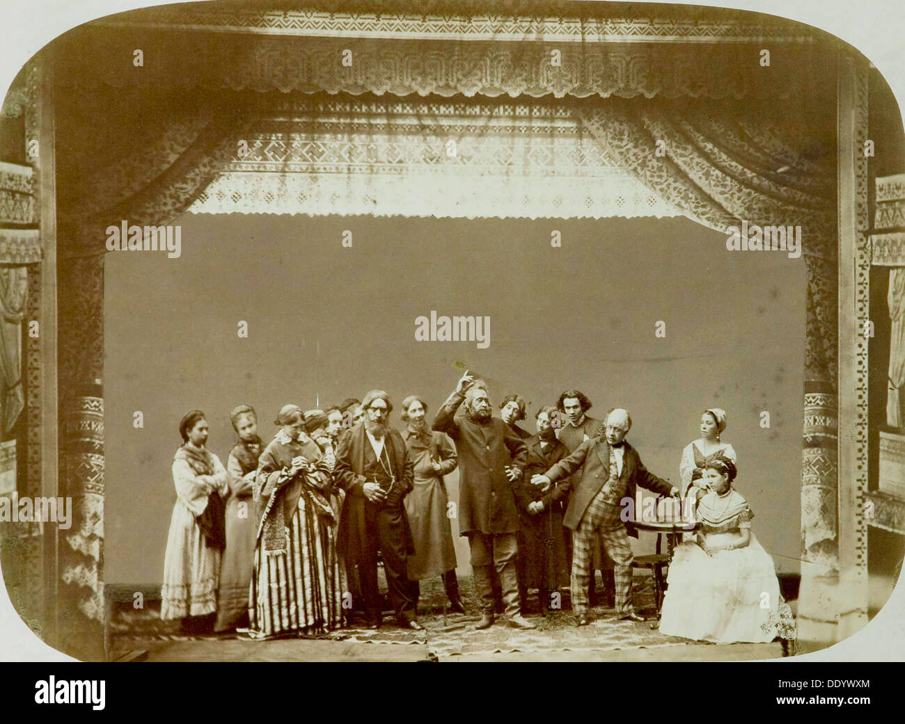 Theatre group of the Folk Theatre, Russia, 1892. Artist Unknown Stock