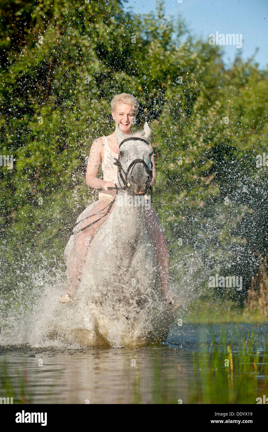 Woman riding horse bareback on hires stock photography and images Alamy