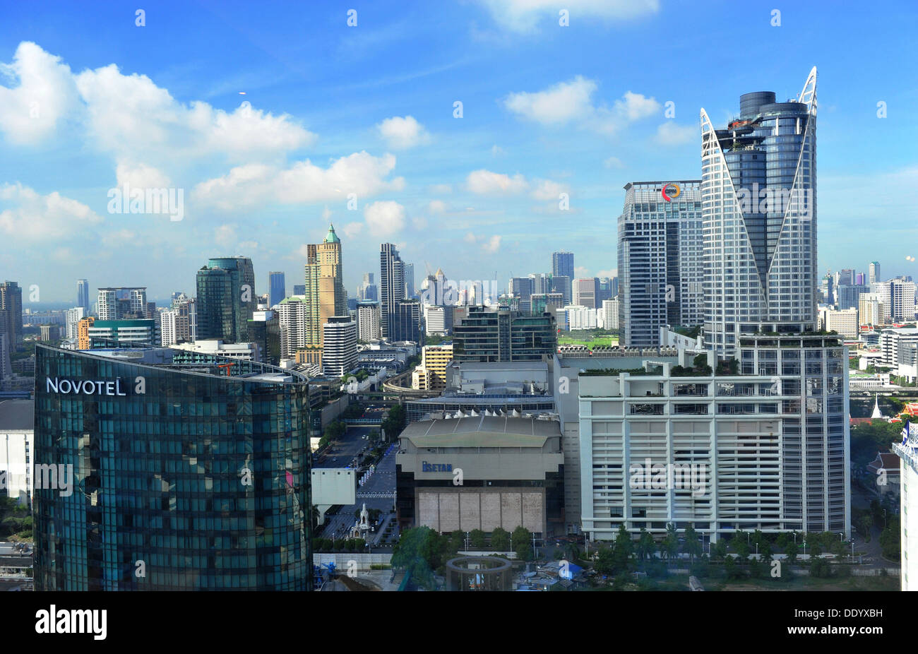 Skyscrapers punctuate the skyline of Bangkok, capital city of Thailand Stock Photo