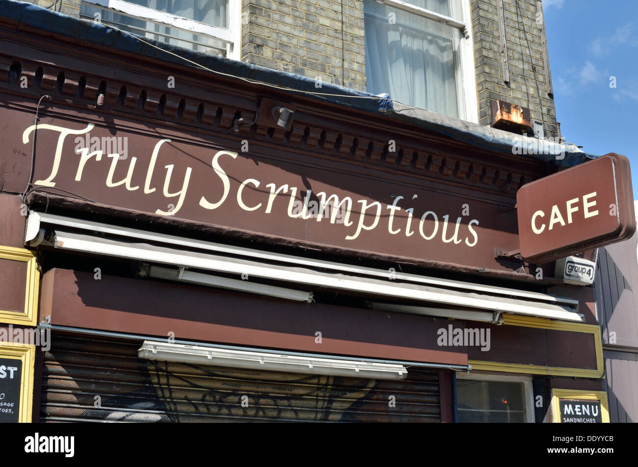 Truly Scrumptious Cafe in Chalk Farm, London, UK Stock Photo