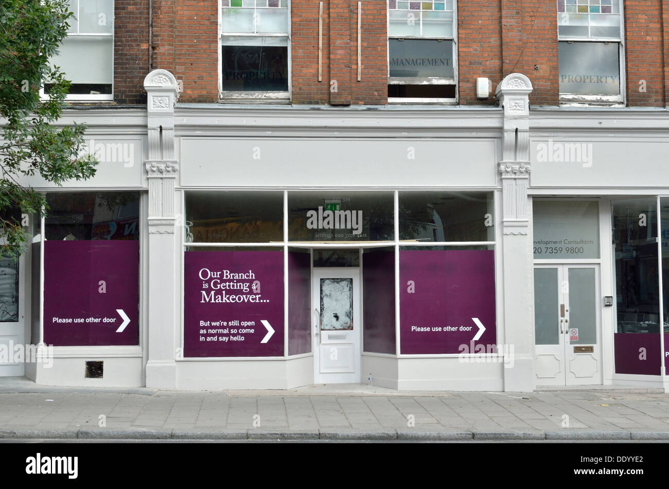 Shop/offices undergoing refurbishment, London, UK Stock Photo