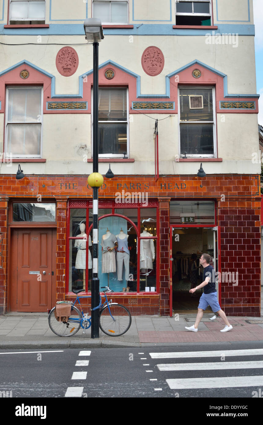 The former Old Parr's Head pub (now Jigsaw fashion shop), Cross Street, Islington, London, UK. Stock Photo