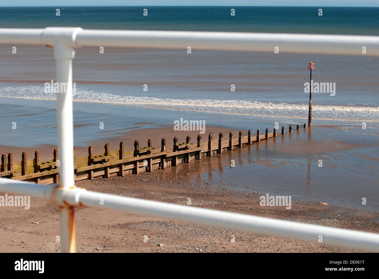 Landscape image of the beach on the East coast in Withernsea, looking
