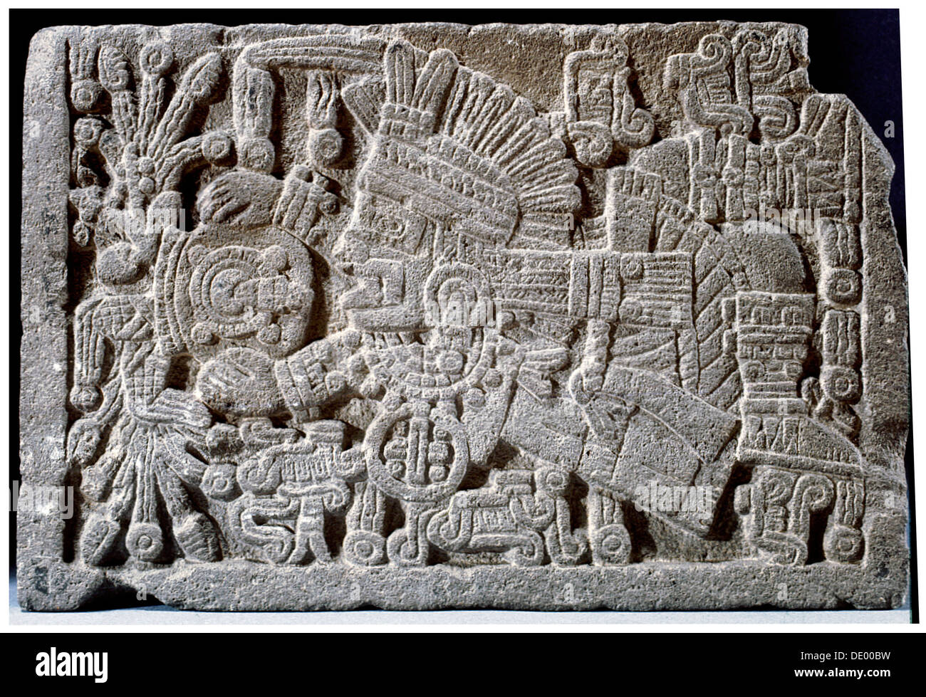 Base of a stone box, Aztec, Mexico, c1502. Artist: Werner Forman Stock Photo