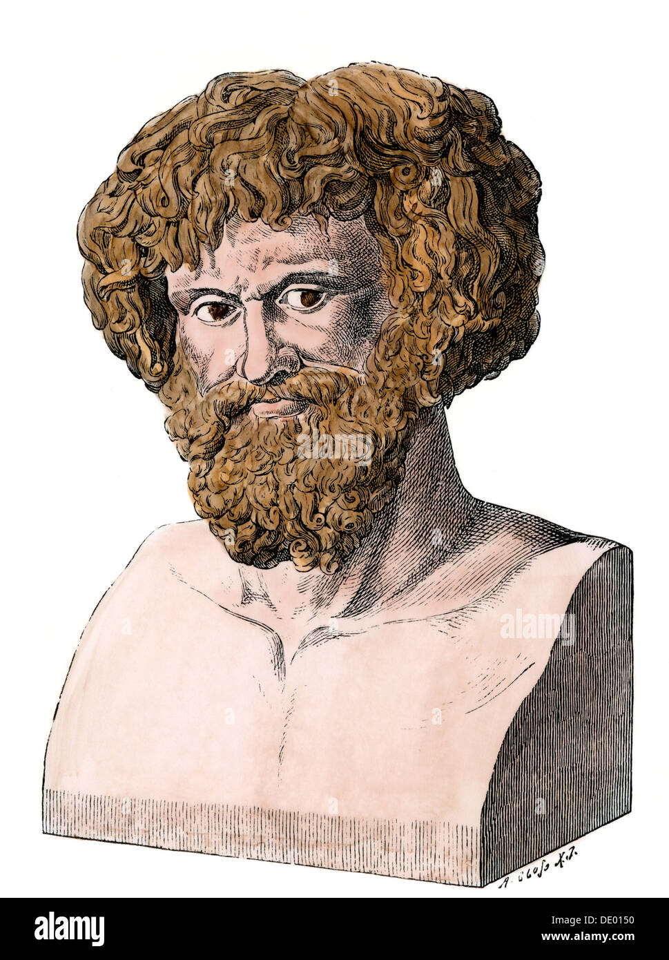 Hannibal of Carthage. Hand-colored woodcut Stock Photo