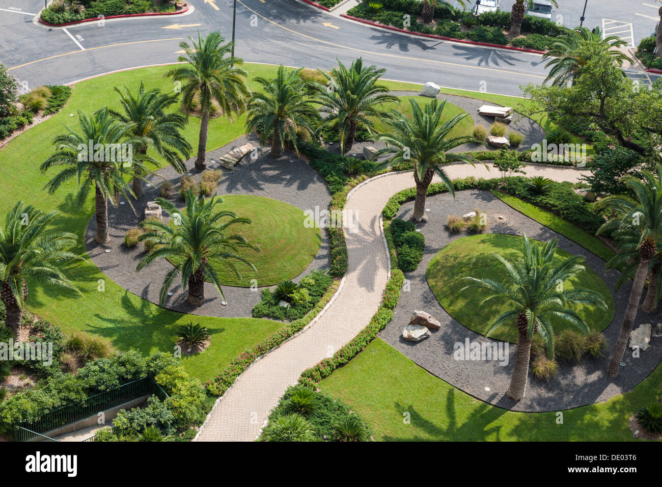 Tropical landscaping in front of the Imperial Palace hotel and casino in Biloxi, Mississippi Stock Photo
