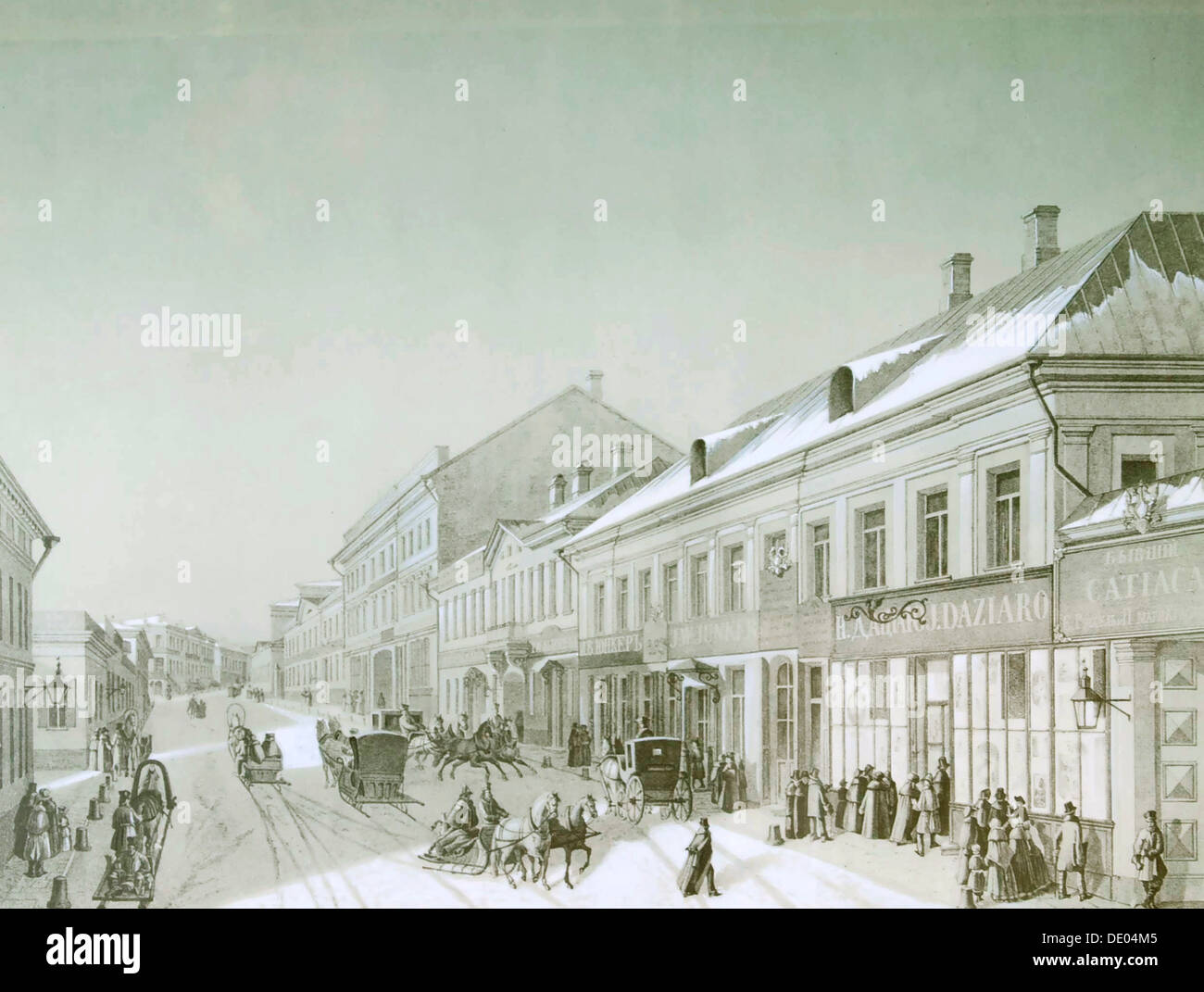 Kuznetsky Most, Moscow, Russia, 1840s.  Artist: Anon Stock Photo