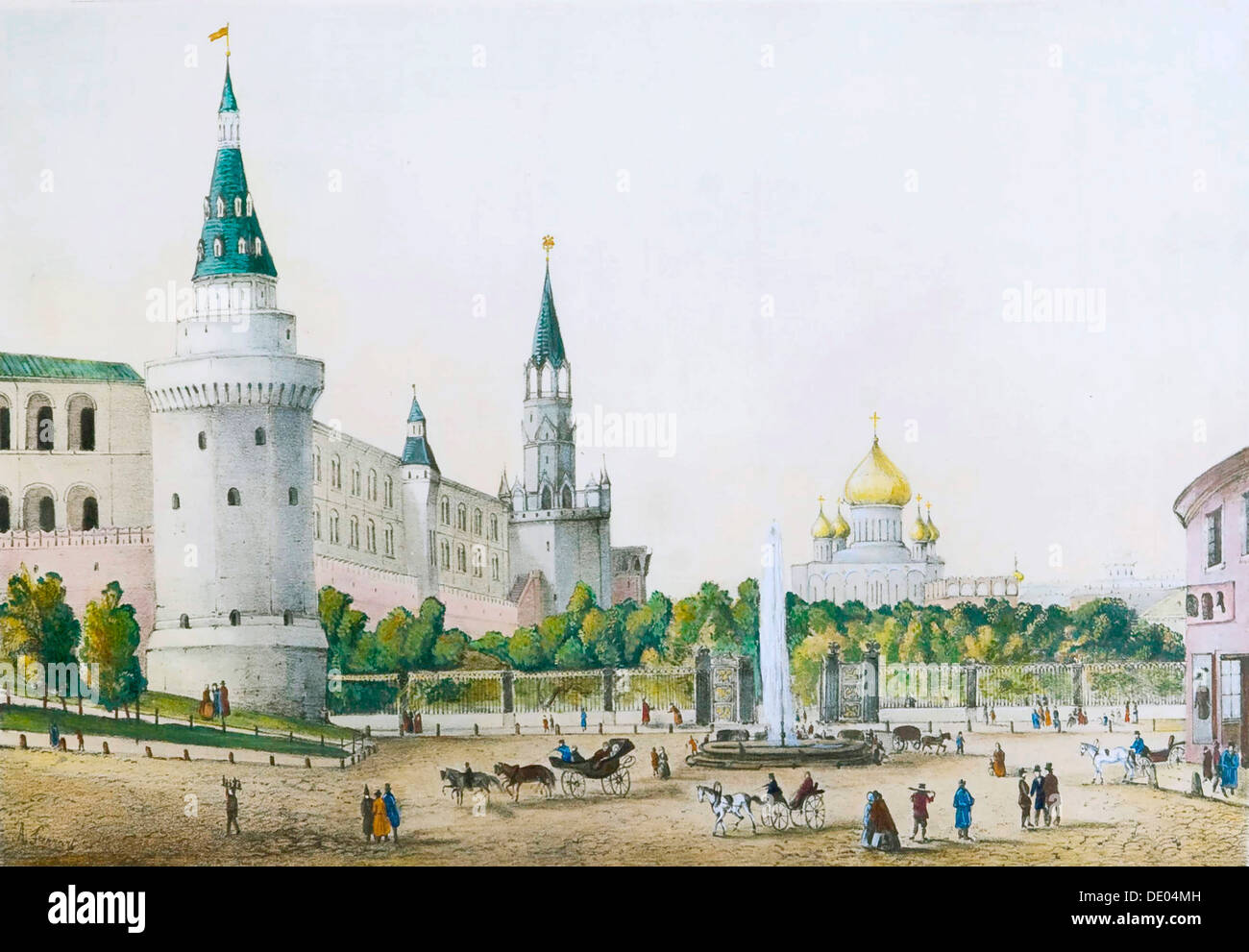 The Kremlin Garden, Moscow, Russia, c1830s-c1840s.  Artist: Anon Stock Photo
